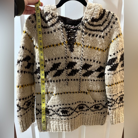 Vintage Ecuador Handmade Wool Sweater with Drawstring, Hood & Pockets 🇪🇨🐏 - Picture 5 of 5